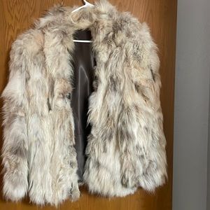 Coyote Belly Fur Coat Size L